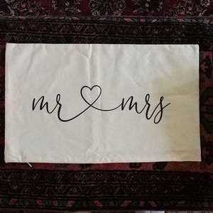 Mr and Mrs zippered Pillow cover